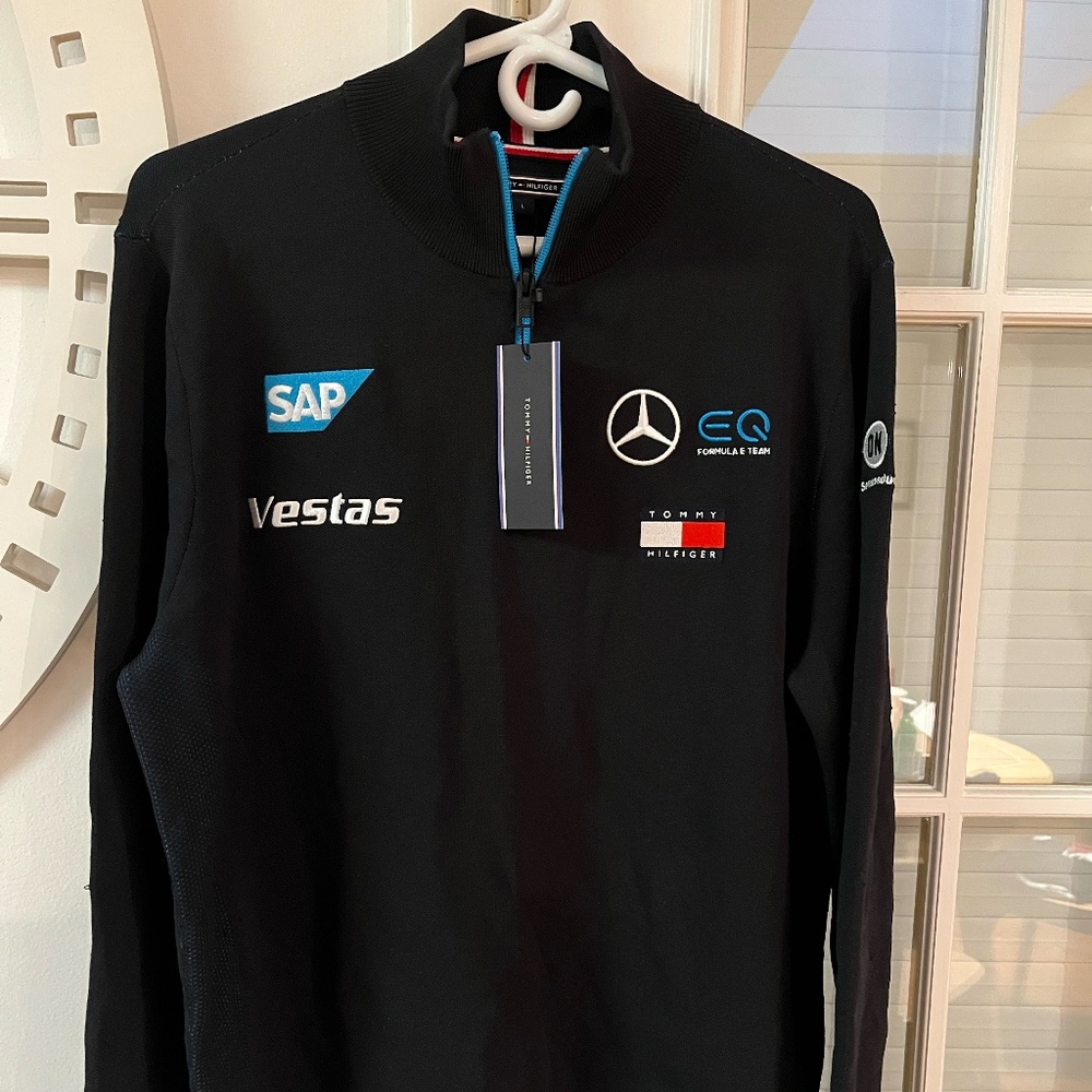 Tommy Hilfiger Formula E Quarter Zip Black Sweater